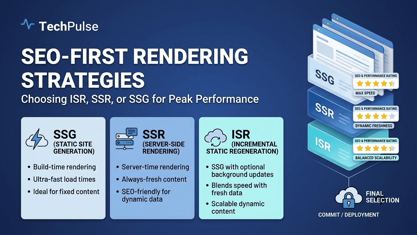 SEO-First Rendering Strategies: Choosing ISR, SSR, or SSG for Peak Performance