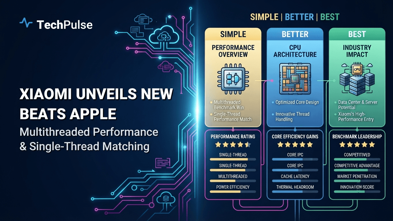 Xiaomi Unveils New CPU That Beats Apple in Multithreaded Benchmarks While Matching Single‑Thread Performance